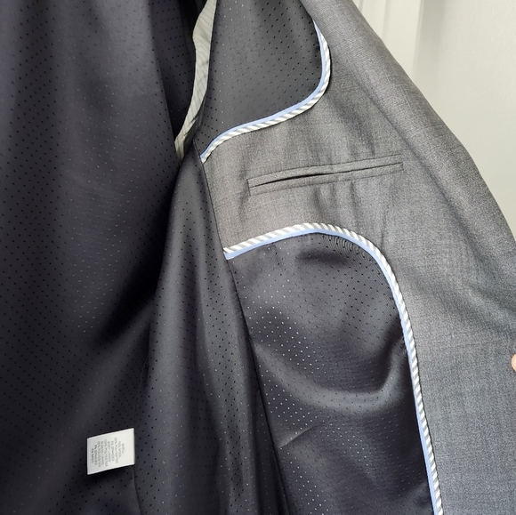 NWT Banana Republic Stretch Grey Wool Blazer, Size 8 Tall - Picture 10 of 11